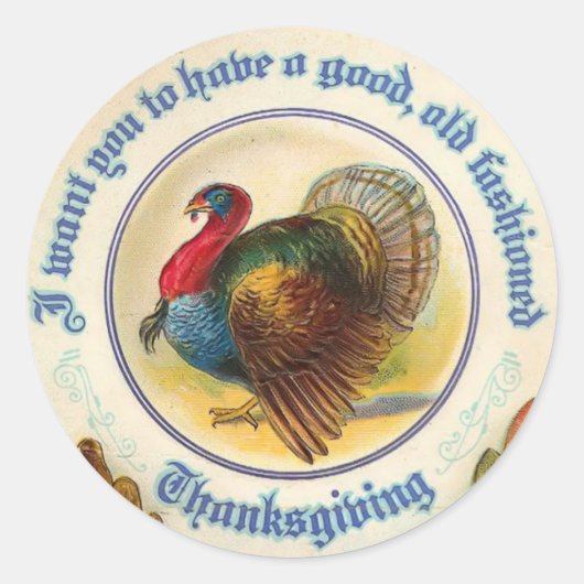 Ouderwetse Thanksgiving Sticker (Voorkant)