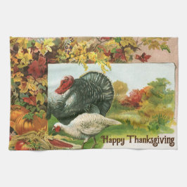 Ouderwetse Thanksgiving, wilde kalkoenen herfstkle Theedoek
