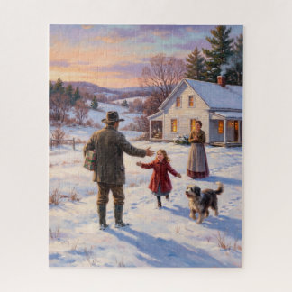 Ouderwetse Thuiscoming Kerstmis op het Platteland Legpuzzel