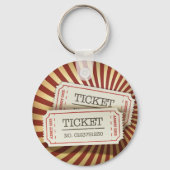Ouderwetse Ticket Stub Carnavals Thema Sleutelhanger (Voorkant)