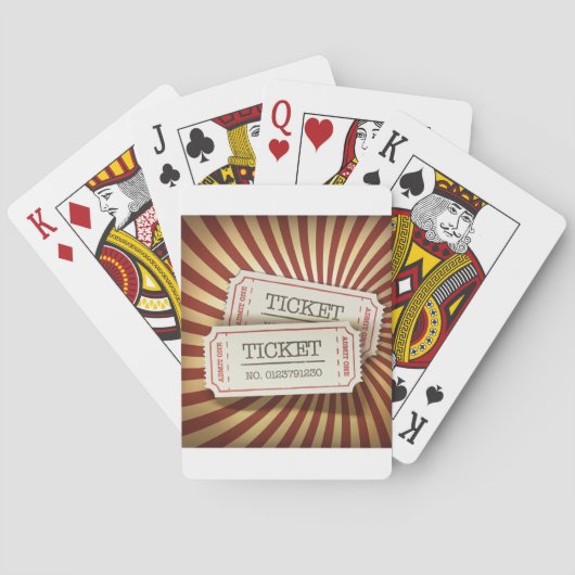 Ouderwetse Ticket Stub Kermis Thema Pokerkaarten (Achterkant)