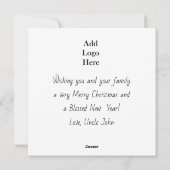 Ouderwetse trein en  Logo Feestdagenkaart (Achterkant)