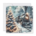 Ouderwetse trein en vintage winters landschap