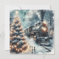 Ouderwetse trein en vintage winters landschap