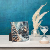 Ouderwetse trein en winterscène fotoplaat (Insitu)