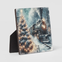 Ouderwetse trein en  winterscène