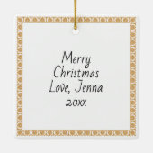 Ouderwetse trein en  winterscène keramisch ornament (Achterkant)