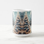 Ouderwetse trein en  winterscène koffiemok (Center)