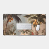 Ouderwetse Tropisch Paradijs met Palmbomen Bureaumat (Keyboard & Muis)