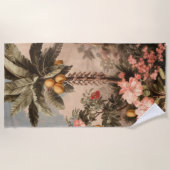 Ouderwetse Tropisch Paradijs met Palmbomen Strandlaken (Voorkant)