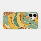 Ouderwetse tropische bananenprint iPhone 16 hoesje (Achterkant horizontaal)