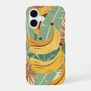 Ouderwetse tropische bananenprint iPhone 16 hoesje