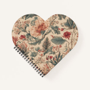 Ouderwetse Tropische Bloemen Bloemen Antiek Notitieboek