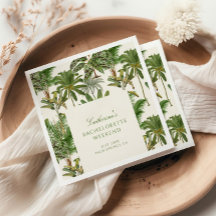 Ouderwetse Tropische Palm Boom Bruidsfeest Welcome