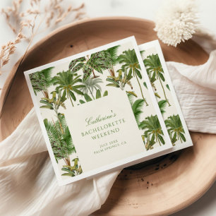 Ouderwetse Tropische Palm Boom Bruidsfeest Welcome Servet