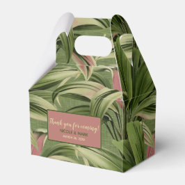Ouderwetse Tropische Palm Botanische Aquarel Groen Bedankdoosjes