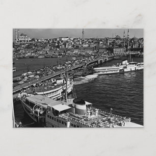 Ouderwetse Turkije Istanbul Galata haven Briefkaart