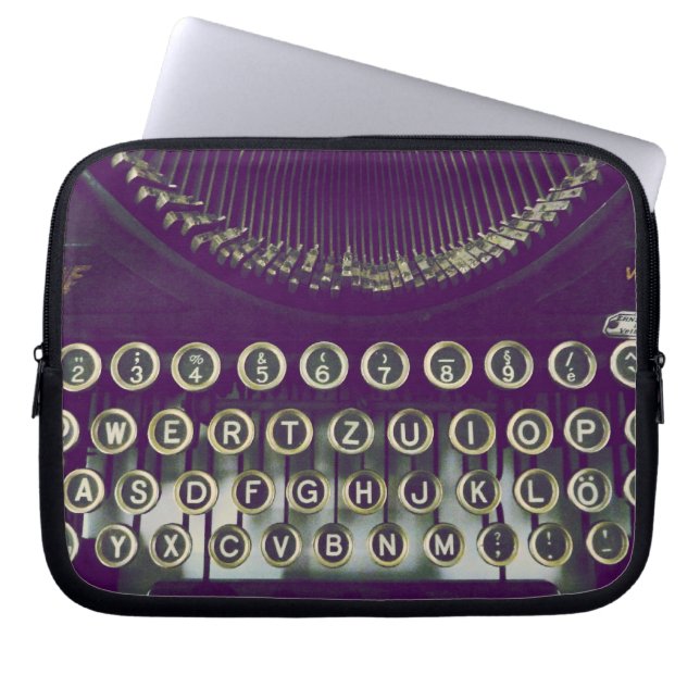 ouderwetse typemachine laptop sleeve (Voorkant)