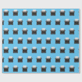 ouderwetse typemachine op aqua cadeaupapier (Vlak)