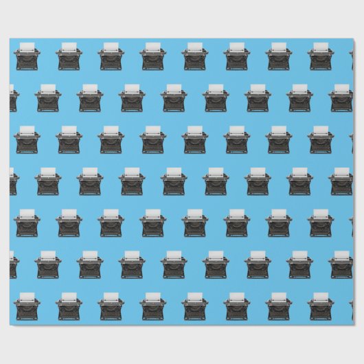 ouderwetse typemachine op aqua cadeaupapier (Vlak)
