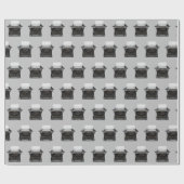 ouderwetse typemachine op grijs cadeaupapier (Vlak)