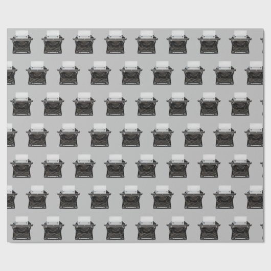 ouderwetse typemachine op grijs cadeaupapier (Vlak)