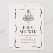 Ouderwetse uitnodiging voor een babyshower met een (Voorkant)