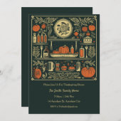 Ouderwetse uitnodiging voor een herfst- of thanksg (Voorkant / Achterkant)