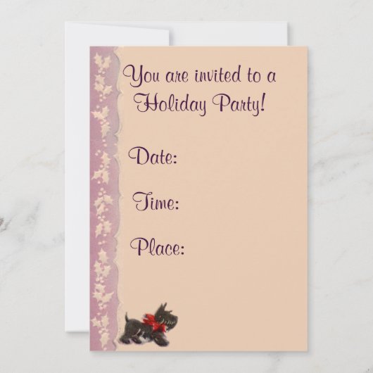 Ouderwetse uitnodiging voor kerstinkopen (Achterkant)