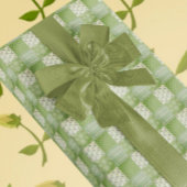 Ouderwetse uitstraling groen geel ecru patchwork wijn cadeautas