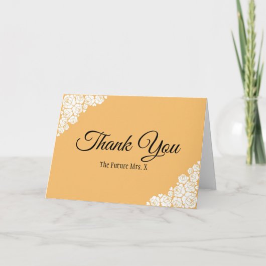 Ouderwetse uitstraling Personaliseer Bruidsdouche  Bedankkaart (Voorkant)