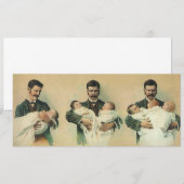 Ouderwetse Vaderdag, het zijn drieling! Kaart (Voorkant / Achterkant)