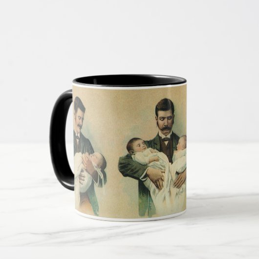 Ouderwetse Vaderdag, het zijn drieling! Mok (Voorkant links)