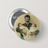 Ouderwetse Vaderdag, het zijn drieling! Ronde Button 5,7 Cm (Voorkant /achterkant)