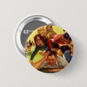 Ouderwetse Vaderdag, Voetbal Kinderen en GezinsHon Ronde Button 5,7 Cm (Voorkant /achterkant)