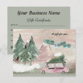 Ouderwetse vakantie Waterverf in Plum en Groen Briefkaart (Voorkant / Achterkant)