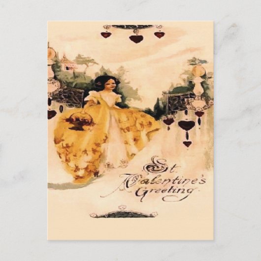 Ouderwetse Valentijn Groeten Feestdagenkaart (Voorkant)