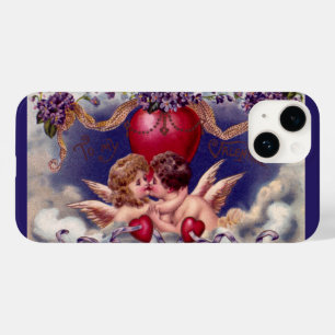 Ouderwetse Valentijnsdag, cherubijnen knuffelen in Case-Mate iPhone Case