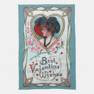 Ouderwetse Valentijnsdag, Elegante vrouw in een ha Theedoek