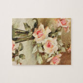 Ouderwetse Valentijnsdag Liefde Romantiek Roze Roz Legpuzzel (Horizontaal)