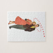 Ouderwetse Valentijnsdag, Romantische Zwevende Har Legpuzzel (Horizontaal)