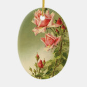 Ouderwetse Valentijnsdag Roze Victoriaanse Tuinroo Keramisch Ornament (Voorkant)