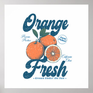 Ouderwetse verse Californische citruskeuken Poster