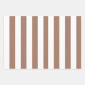 Ouderwetse verticale strepen Mocha Mousse Wit Inpakpapier Vel (Voorkant 2)