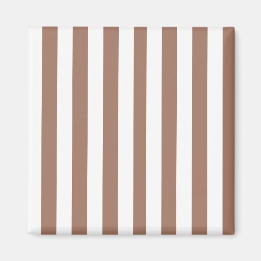 Ouderwetse verticale strepen Mocha Mousse Wit Magneet (Voorkant)