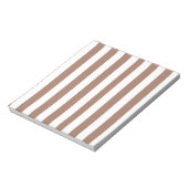 Ouderwetse verticale strepen Mocha Mousse Wit Notitieblok (Linkerzijde)