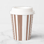 Ouderwetse verticale strepen Mocha Mousse Wit Papieren Bekers (Rechts)