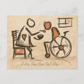 ouderwetse verzorger, verpleegassistent briefkaart (Voorkant)