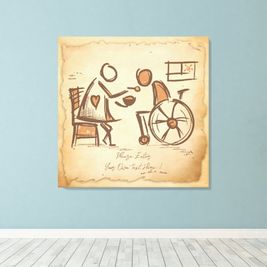  ouderwetse verzorger, verpleegassistent canvas afdruk (Insitu (Houten vloer))