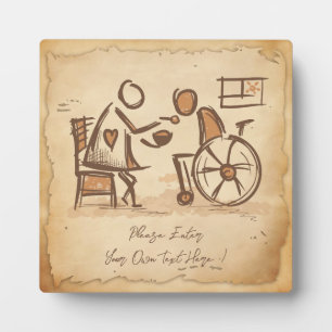  ouderwetse verzorger, verpleegassistent fotoplaat